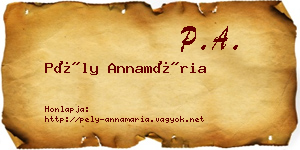 Pély Annamária névjegykártya
